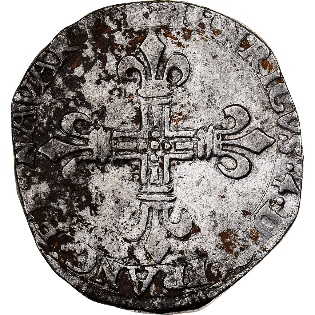 France, Henri IV, 1/4 Écu de Navarre, 1605, Saint-Palais, Argent, TB+