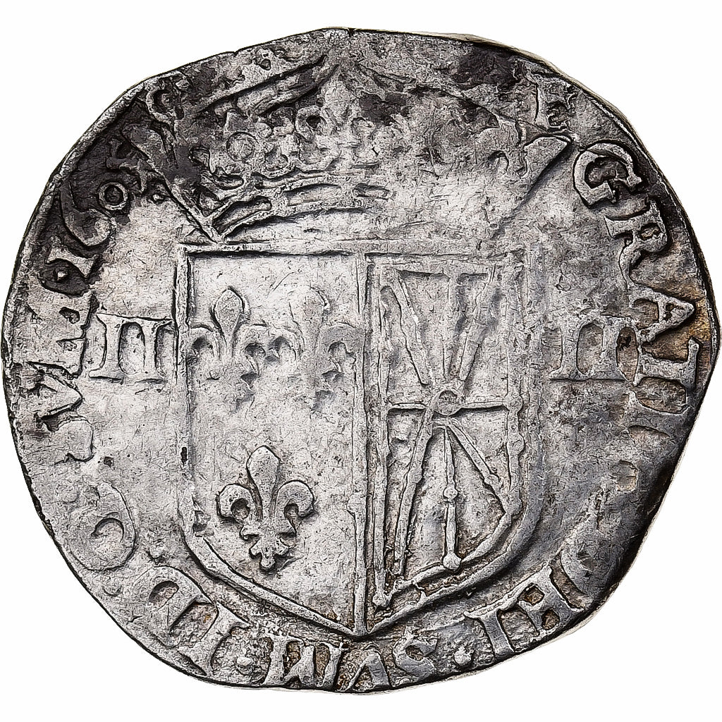 France, Henri IV, 1/4 Écu de Navarre, 1605, Saint-Palais, Argent, TB+