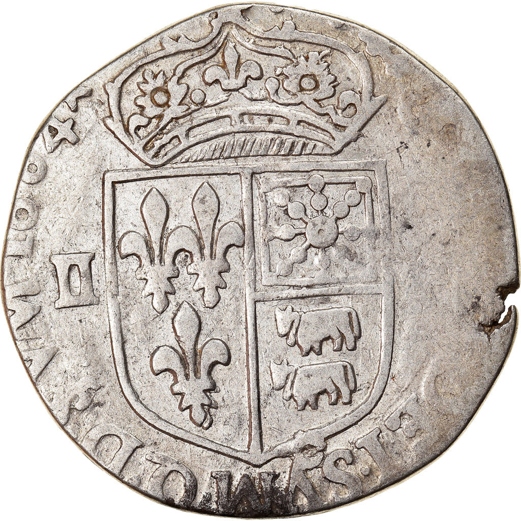 Moeda, França, Henri IV, 1/4 Ecu, 1604, Morlaas, VF(30-35), Prata