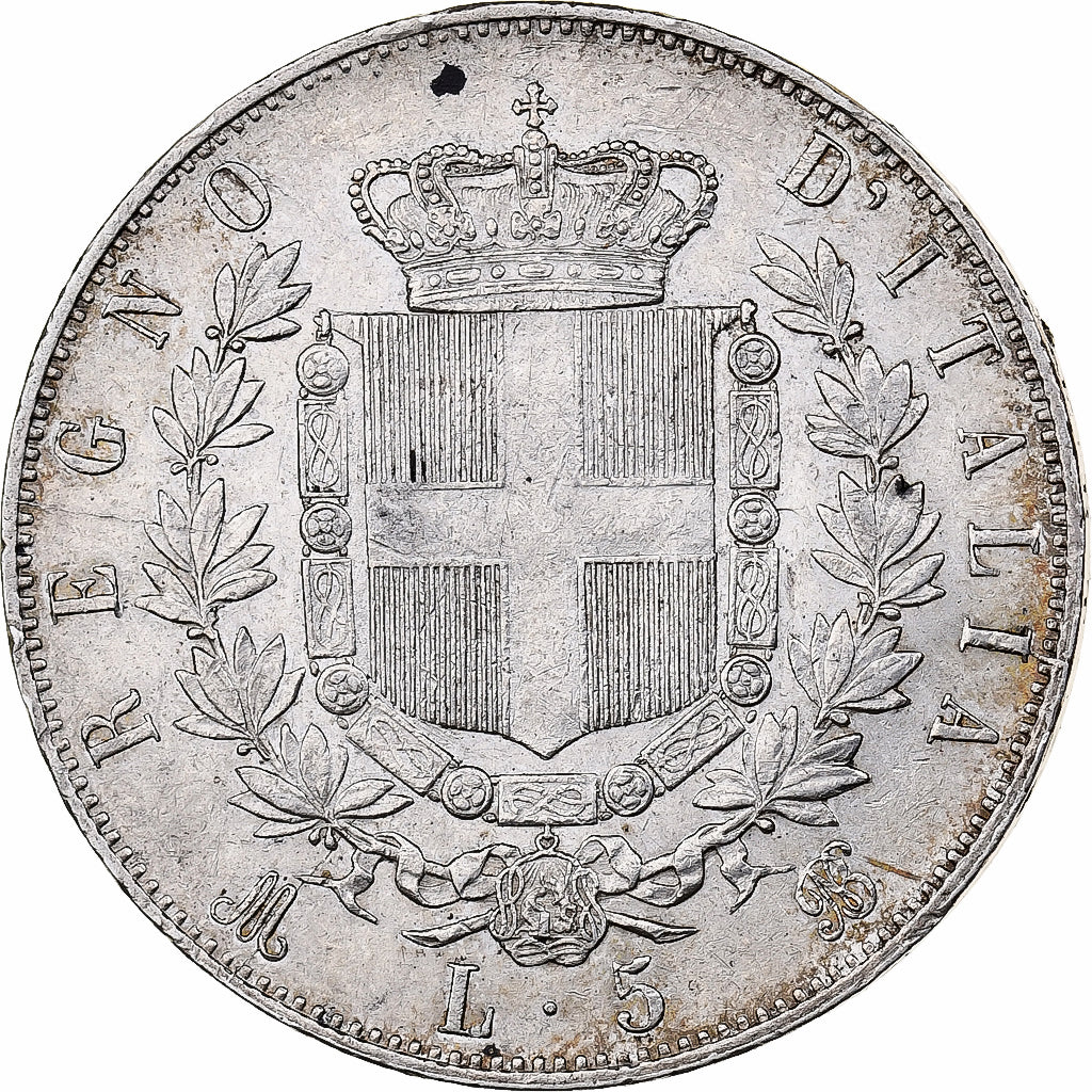 Italien, Vittorio Emanuele II, 5 Lire, 1874, Milan, Silber, SS+, KM:8.3