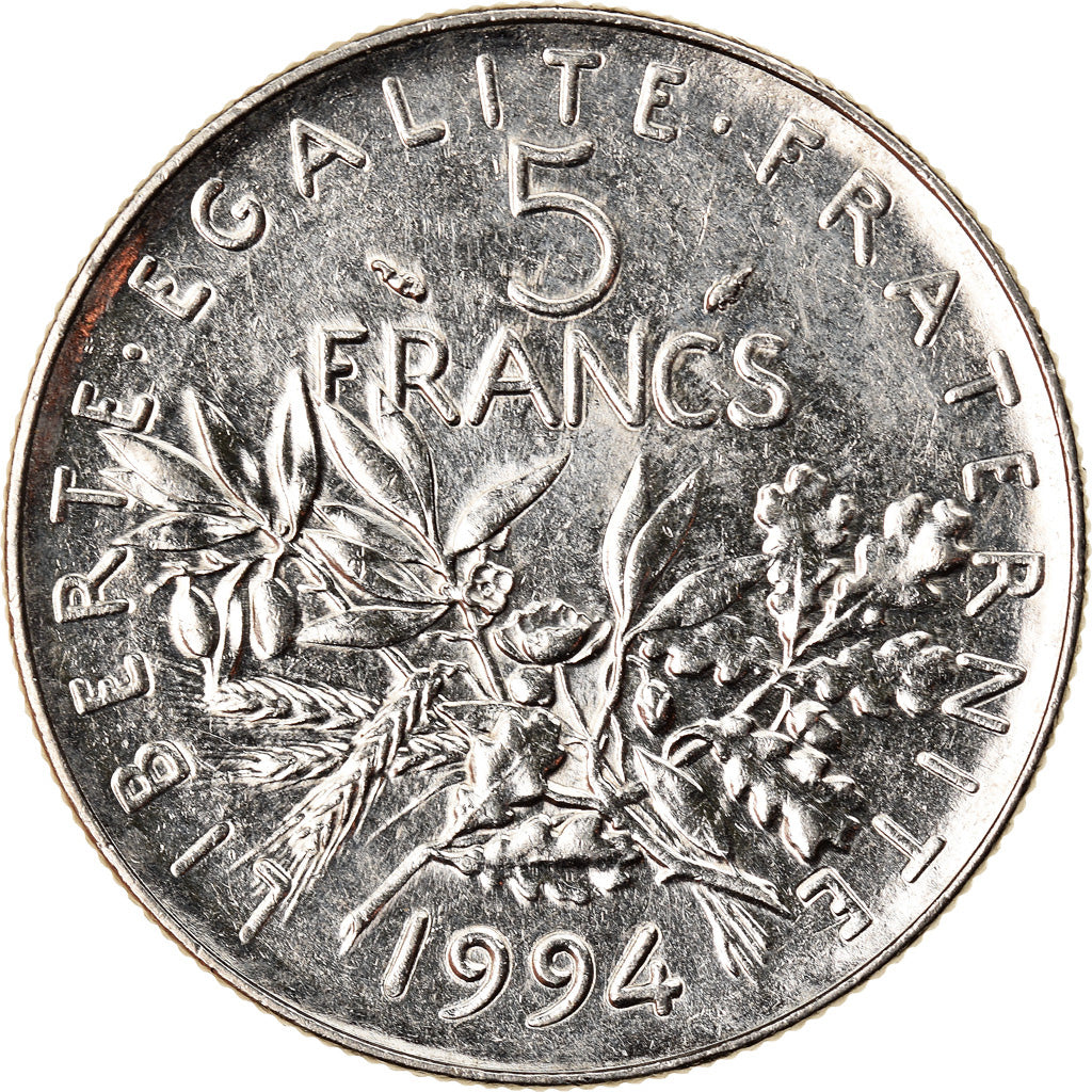 Coin, France, Semeuse, 5 Francs, 1994, Paris, AU(55-58), Nickel Clad