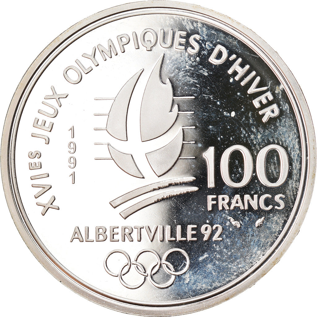 Moneta, Francja, 100 Francs, 1991, Proof, MS(65-70), Srebro, KM:995, Gadoury:C20