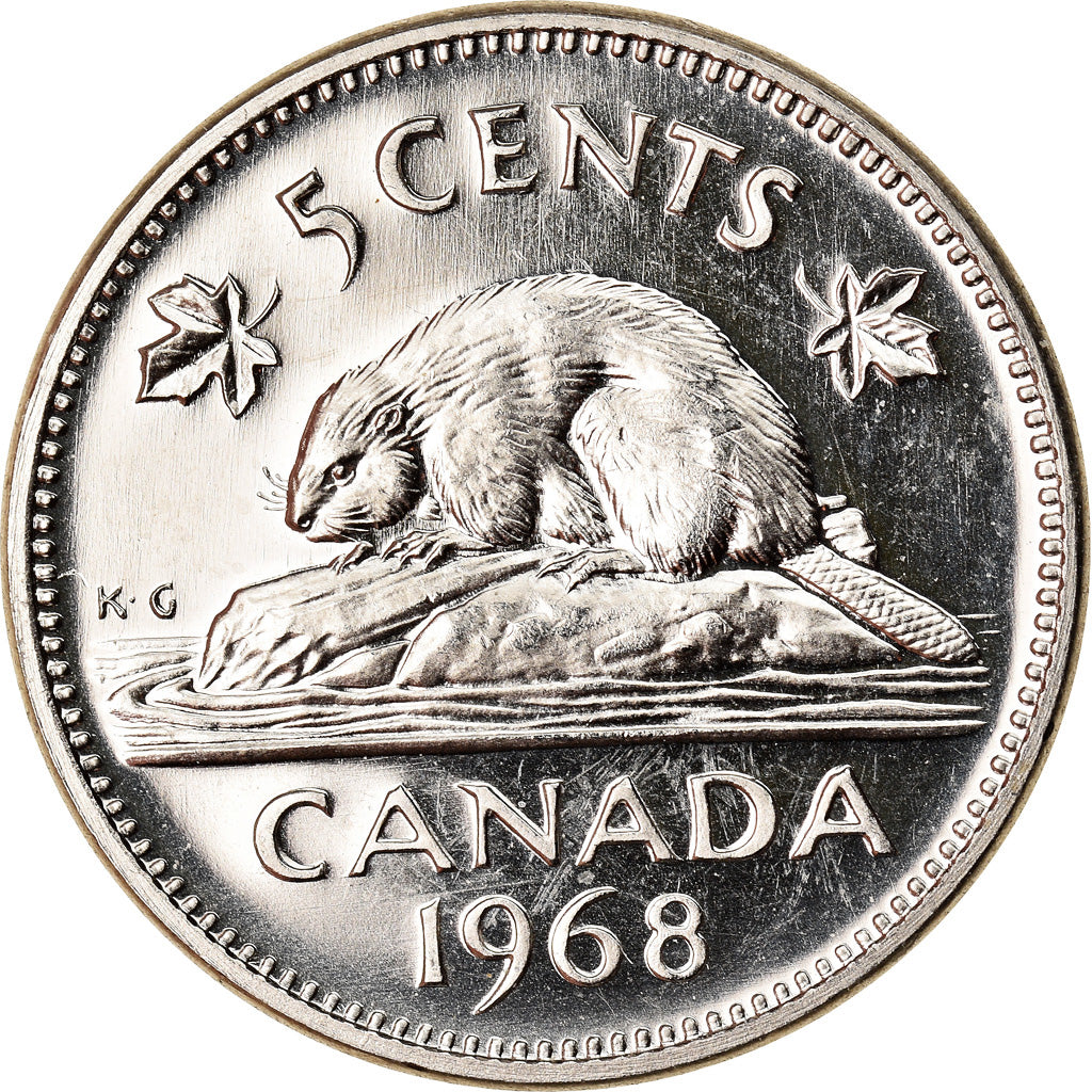 Monnaie, Canada, Elizabeth II, 5 Cents, 1968, Ottawa, SPL, Nickel