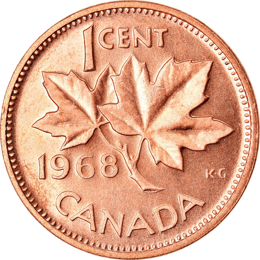 Moneta, Canada, Elizabeth II, Cent, 1968, Ottawa, MS(63), Bronze