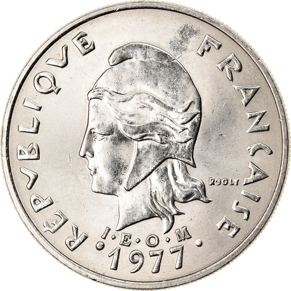 Münze, Neukaledonien, 20 Francs, 1977, Paris, VZ, Nickel, KM:12