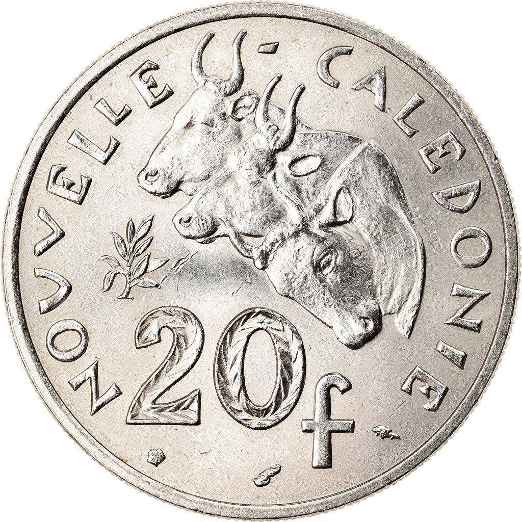 Münze, Neukaledonien, 20 Francs, 1977, Paris, VZ, Nickel, KM:12