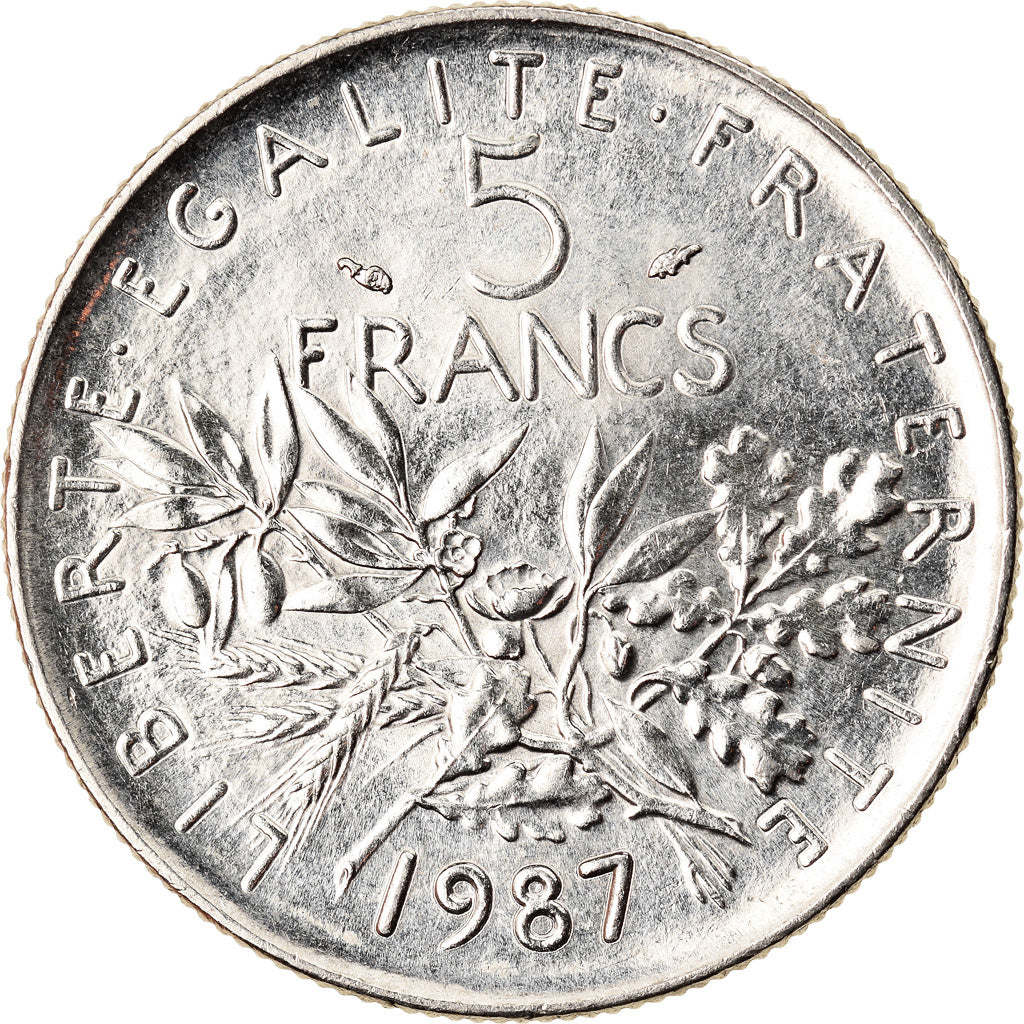 Coin, France, Semeuse, 5 Francs, 1987, Paris, MS(60-62), Nickel Clad