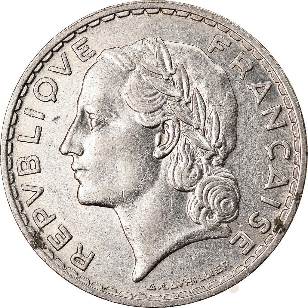 Coin, France, Lavrillier, 5 Francs, 1933, Paris, AU(50-53), Nickel, KM:888