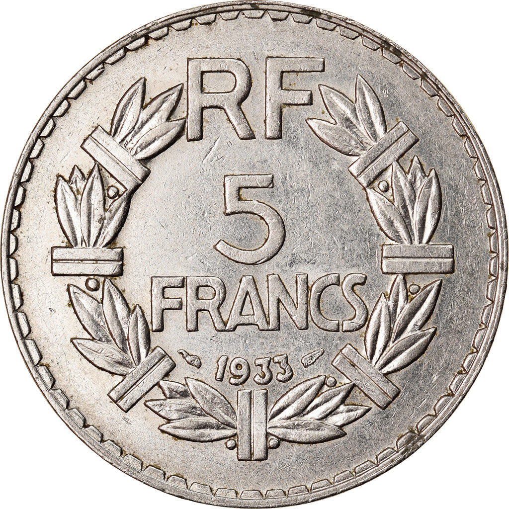 Coin, France, Lavrillier, 5 Francs, 1933, Paris, AU(50-53), Nickel, KM:888