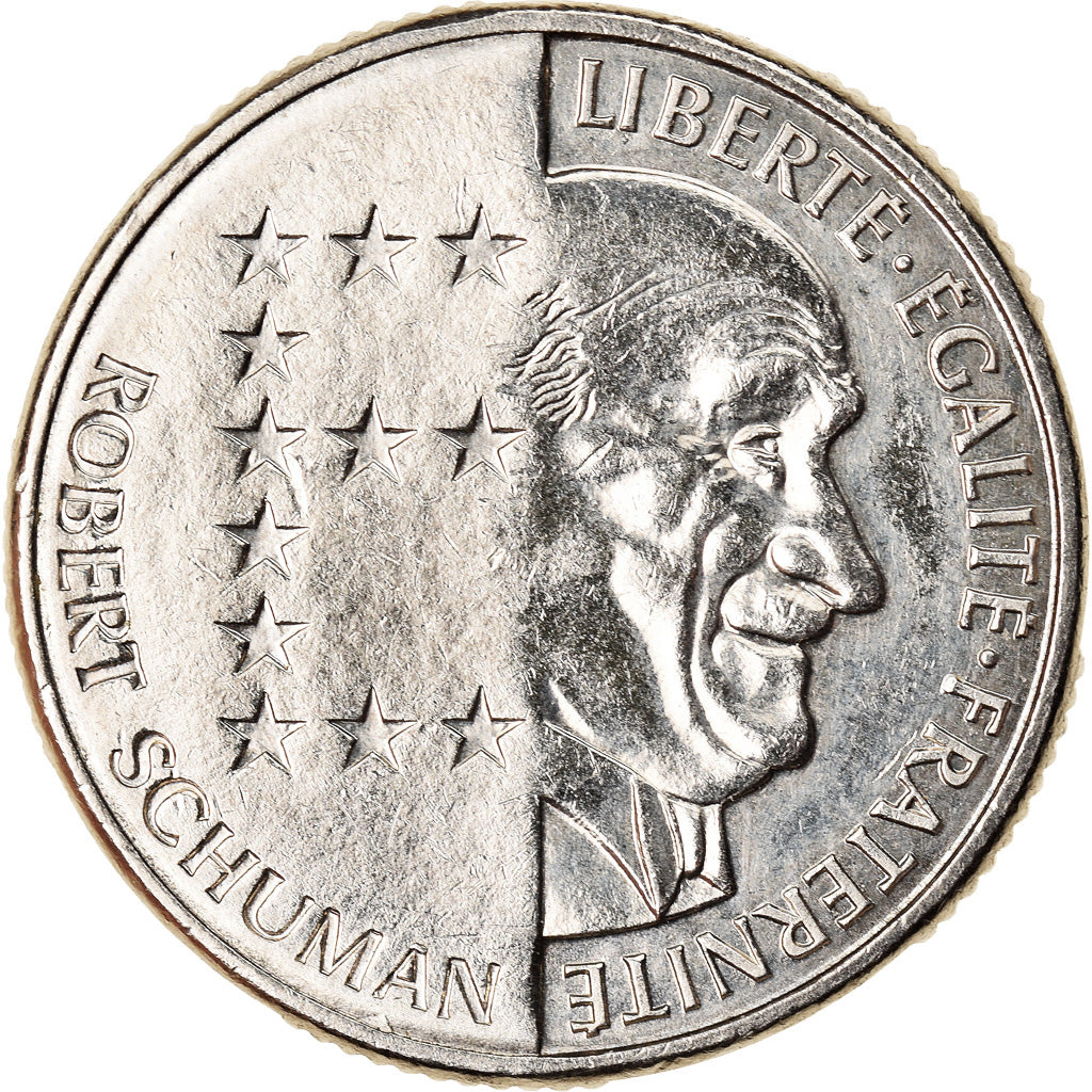 Moneta, Francja, Schumann, 10 Francs, 1986, AU(55-58), Nikiel, KM:958