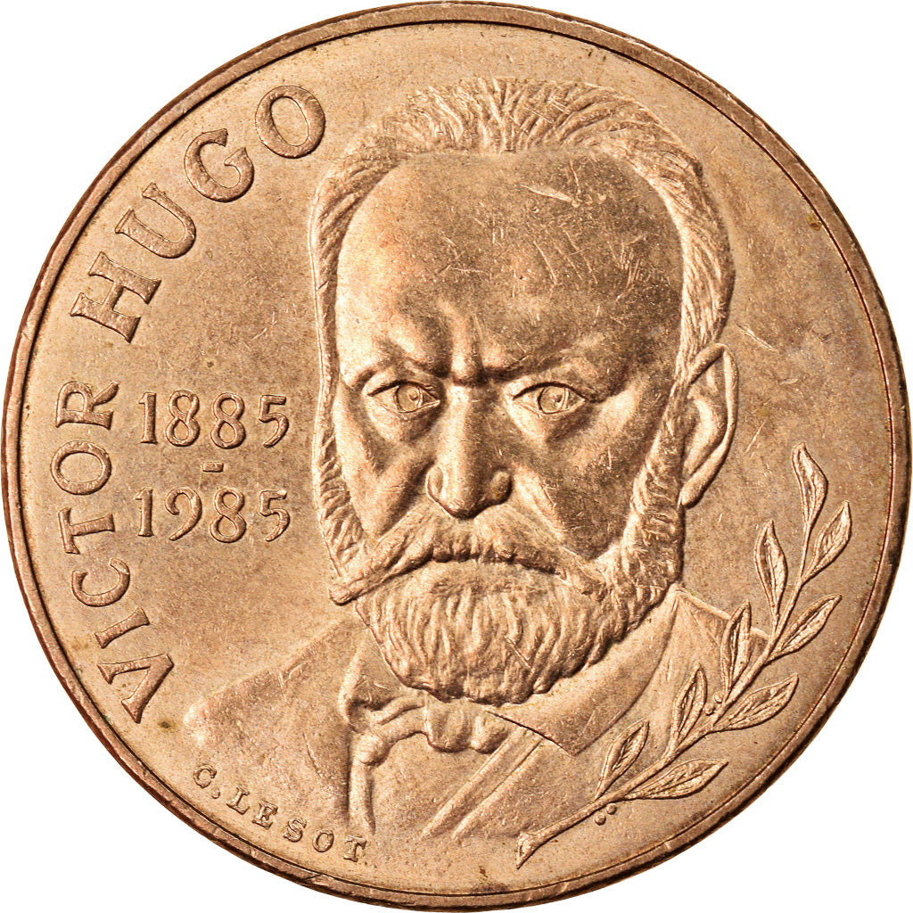 Moneta, Francja, Victor Hugo, 10 Francs, 1985, AU(55-58), Nikiel-Brąz, KM:956