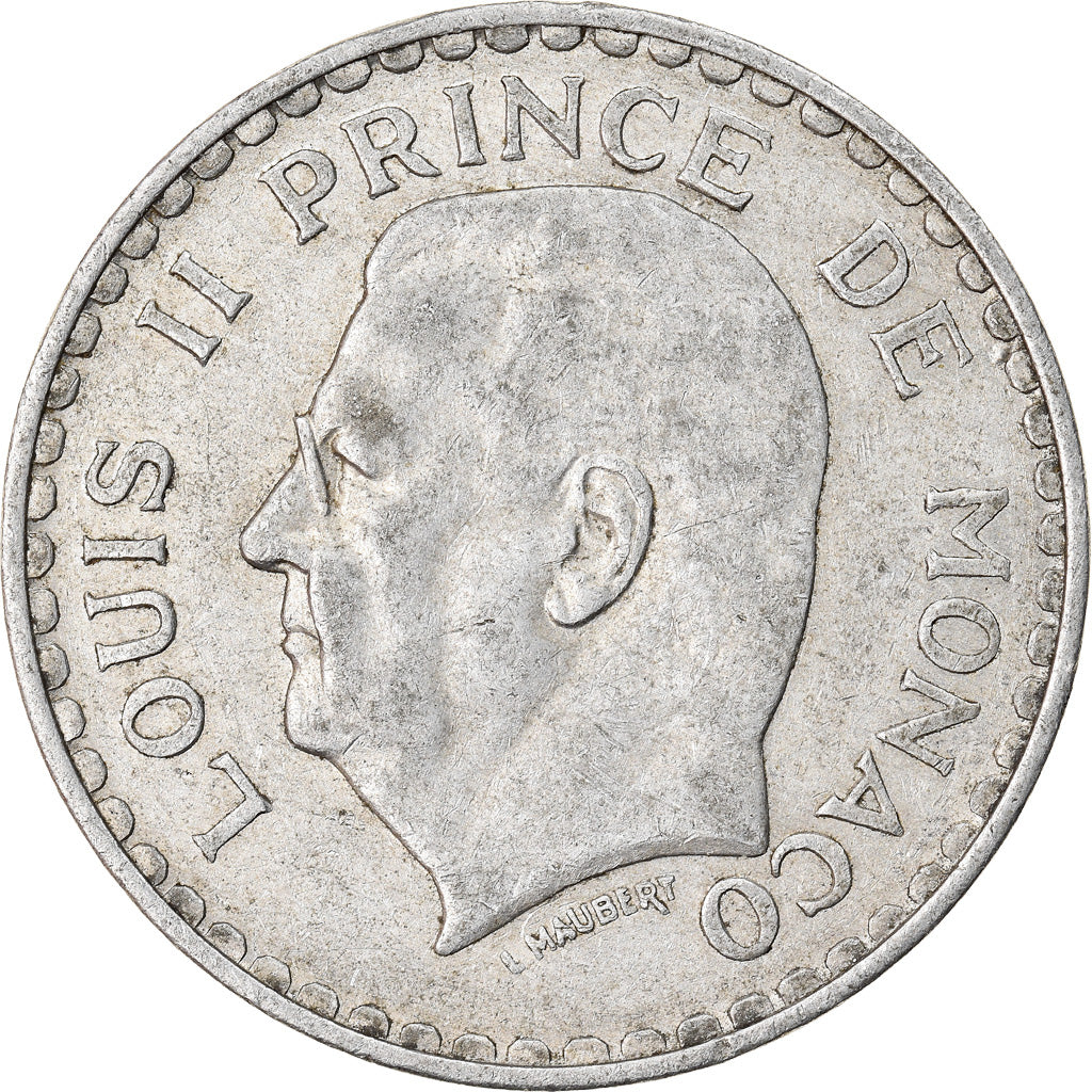 Moneta, Monaco, Louis II, 5 Francs, 1945, BB, Alluminio, KM:122, Gadoury:MC135