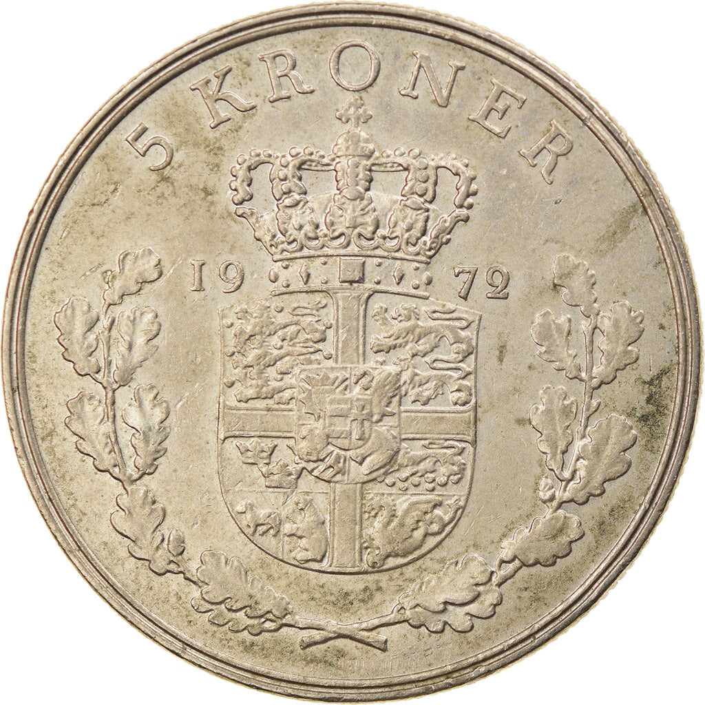 Monnaie, Danemark, Frederik IX, 5 Kroner, 1972, Copenhagen, TTB, Copper-nickel
