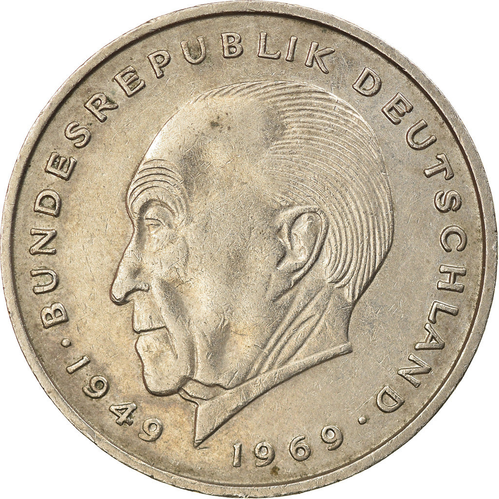 Moneta, GERMANIA - REPUBBLICA FEDERALE, 2 Mark, 1969, Karlsruhe, BB, Nichel