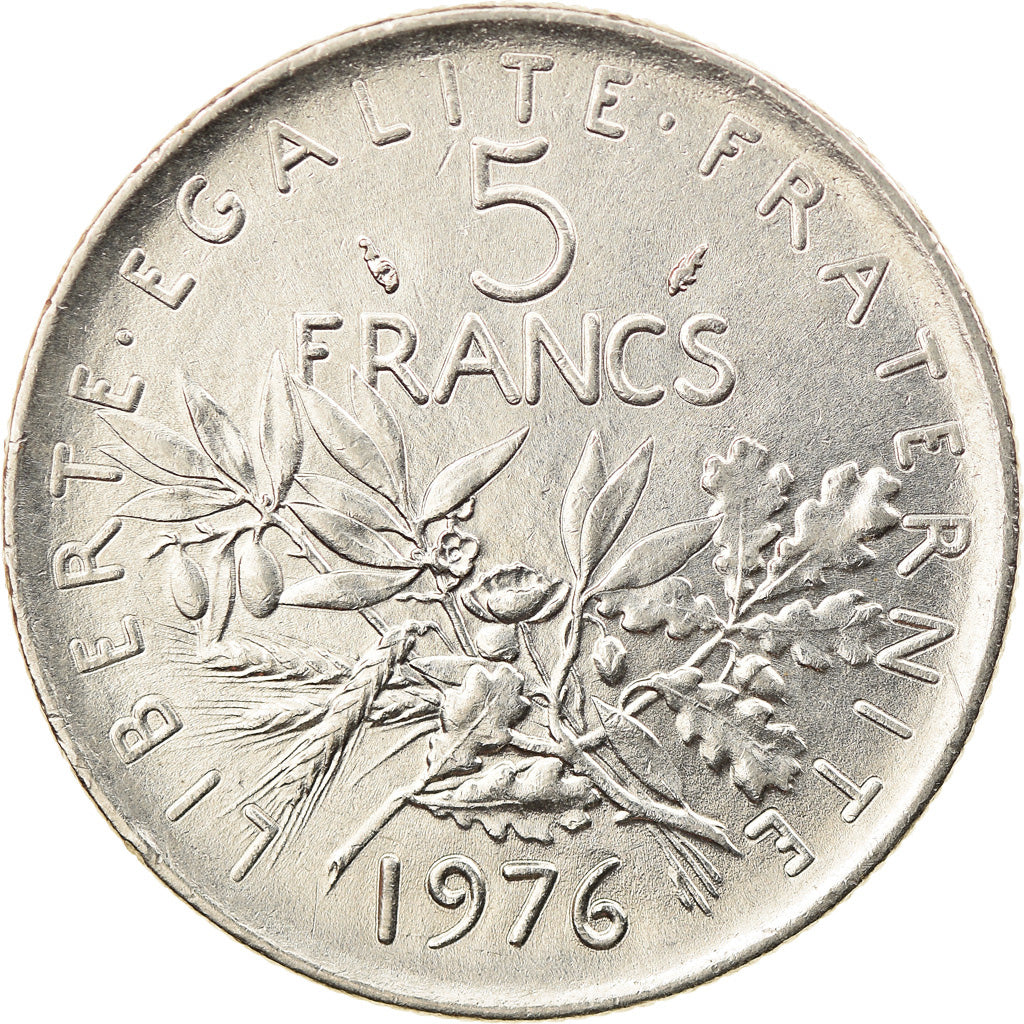 Coin, France, Semeuse, 5 Francs, 1976, Paris, MS(60-62), Nickel Clad