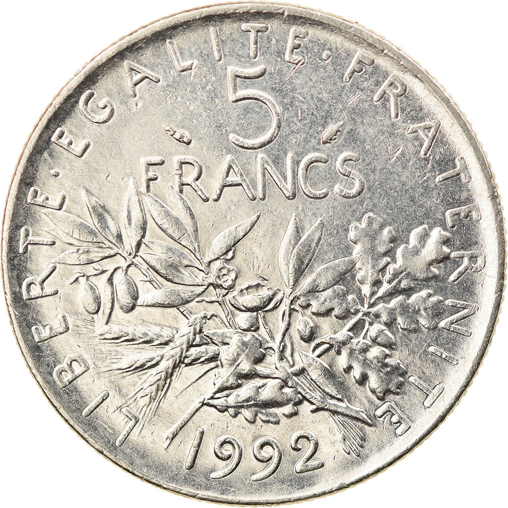 Coin, France, Semeuse, 5 Francs, 1992, Paris, MS(60-62), Nickel Clad
