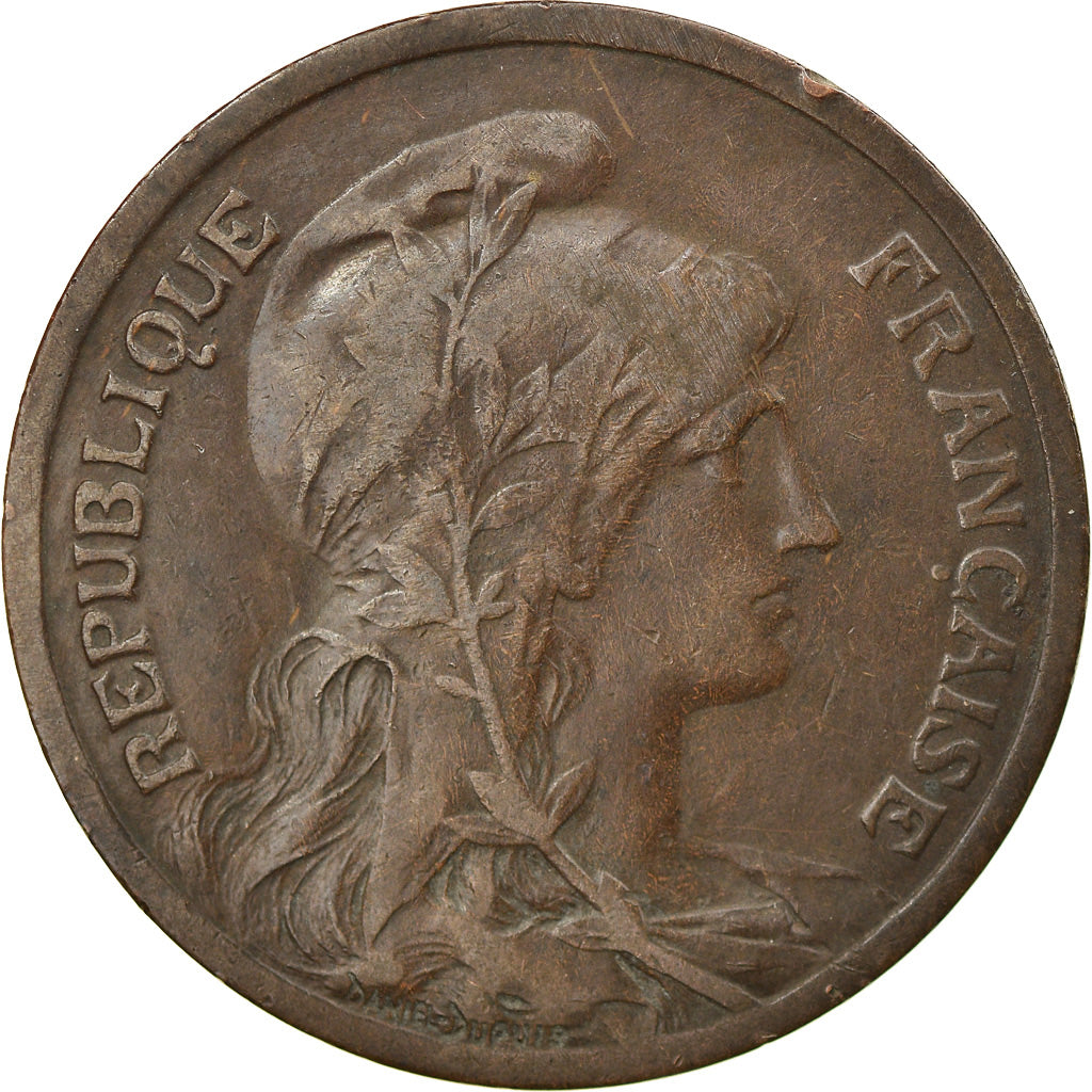 Moneta, Francja, Dupuis, 10 Centimes, 1916, Paris, EF(40-45), Bronze, KM:843
