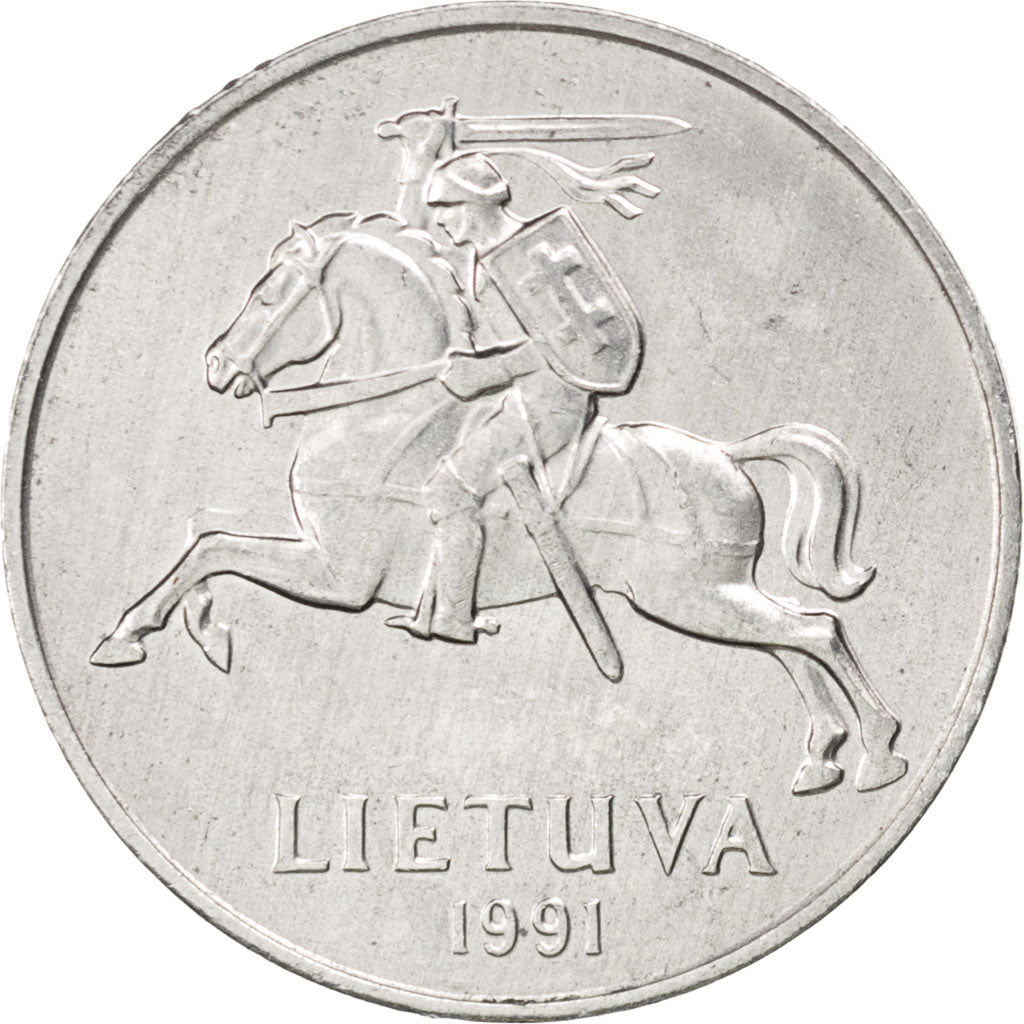 Moneta, Lituania, 2 Centai, 1991, SPL, Alluminio, KM:86