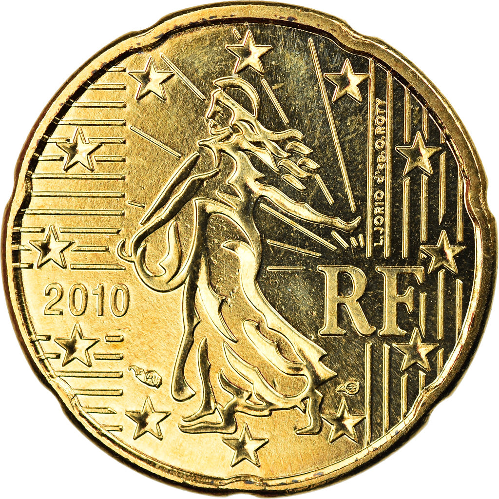 Francia, 20 Euro Cent, 2010, Paris, BU, FDC, Latón, Gadoury:5a, KM:1411