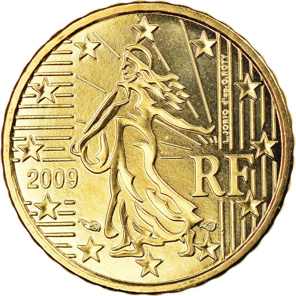 Francia, 10 Euro Cent, 2009, Paris, BU, FDC, Latón, Gadoury:4b., KM:1410