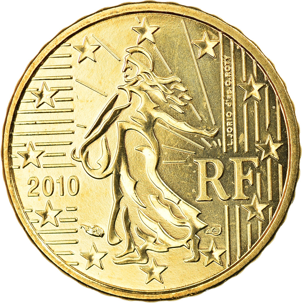 Francia, 10 Euro Cent, 2010, Paris, BU, FDC, Latón, Gadoury:4b., KM:1410