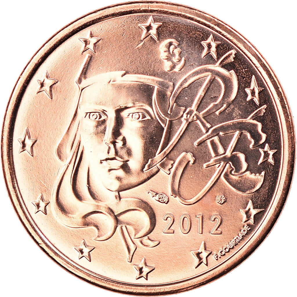 France, 5 Euro Cent, 2012, Paris, BU, MS(65-70), Copper Plated Steel, Gadoury:3