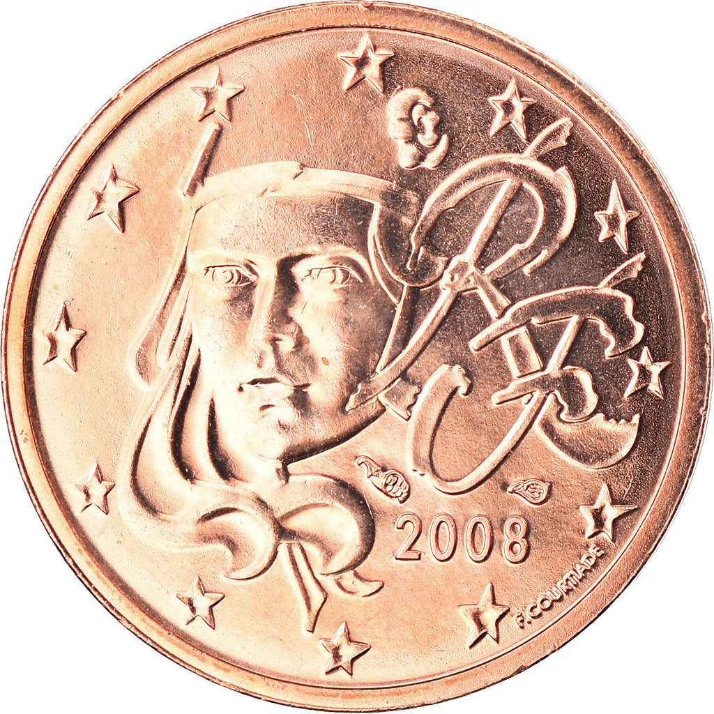 Francia, 2 Euro Cent, 2008, Paris, BU, FDC, Cobre chapado en acero, Gadoury:2