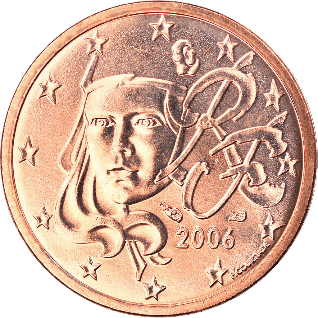 Frankrijk, 2 Euro Cent, 2006, Paris, BU, FDC, Copper Plated Steel, Gadoury:2