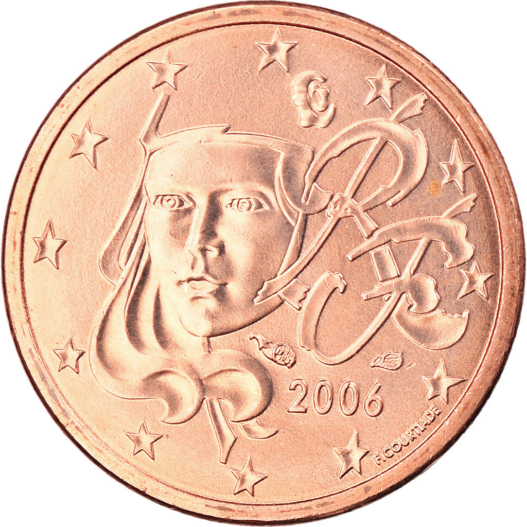 Frankrijk, Euro Cent, 2006, Paris, BU, FDC, Copper Plated Steel, Gadoury:1