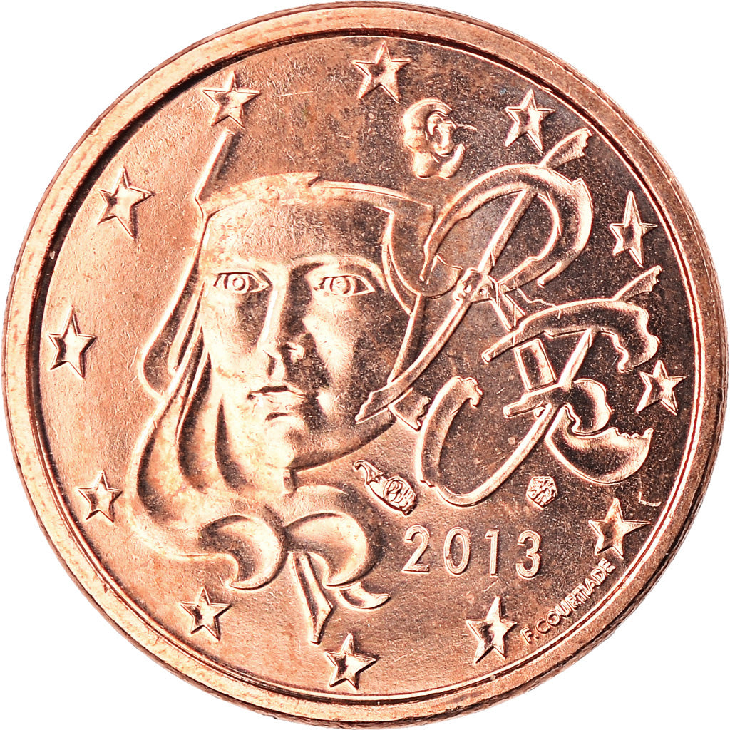 Francia, Euro Cent, 2013, Paris, BU, FDC, Cobre chapado en acero, Gadoury:1
