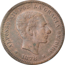 Coin, Spain, Alfonso XII, 5 Centimos, 1878, Barcelona, EF(40-45), Bronze, KM:674