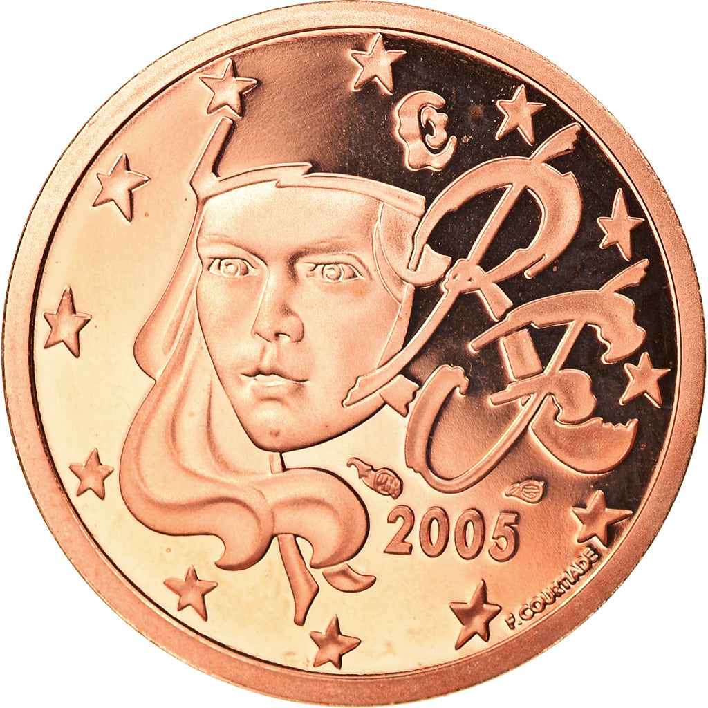 France, 2 Euro Cent, 2005, Paris, Proof, MS(65-70), Copper Plated Steel