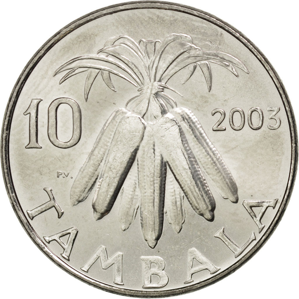 Coin, Malawi, 10 Tambala, 2003, MS(63), Nickel plated steel, KM:27