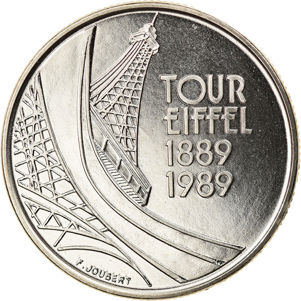 Coin, France, Tour Eiffel, 5 Francs, 1989, Paris, MS(65-70), Nickel, KM:968