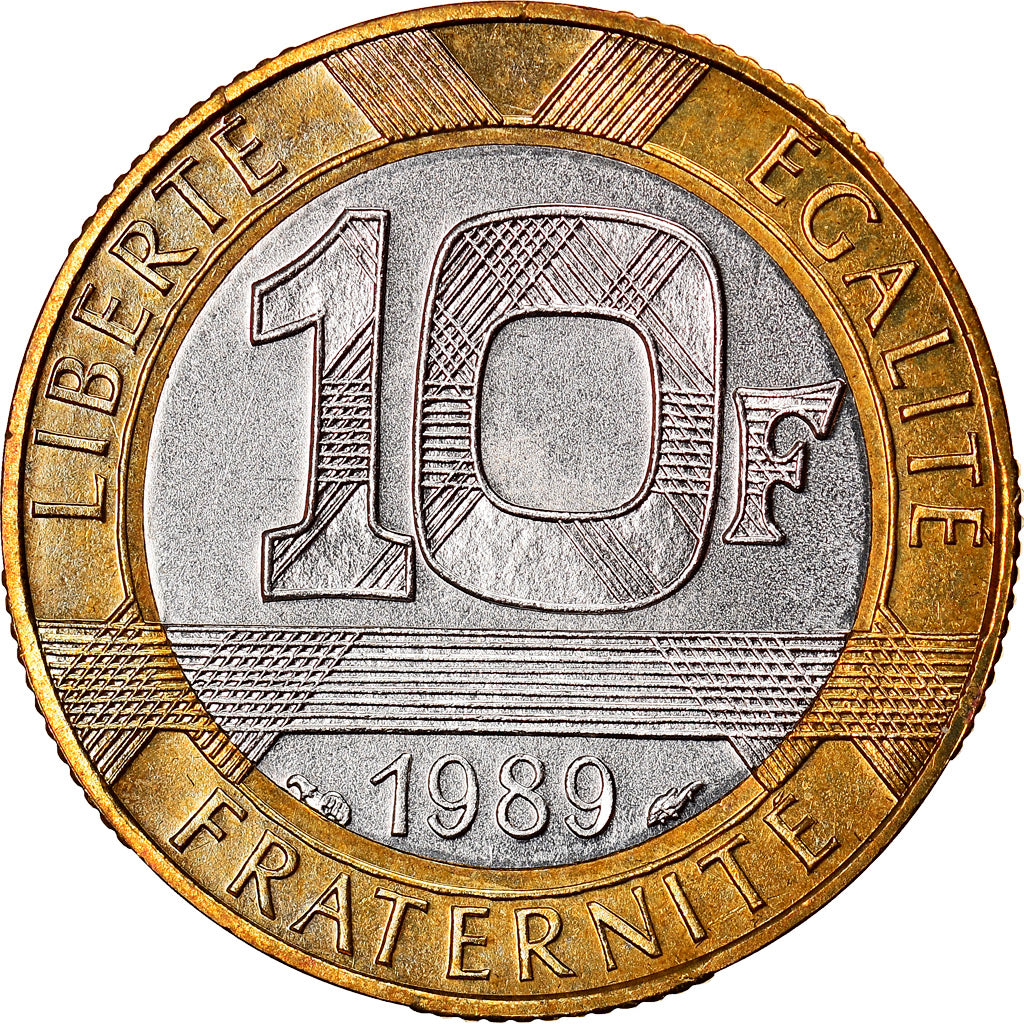Coin, France, Montesquieu, 10 Francs, 1989, Paris, BU, MS(65-70), Bi-Metallic