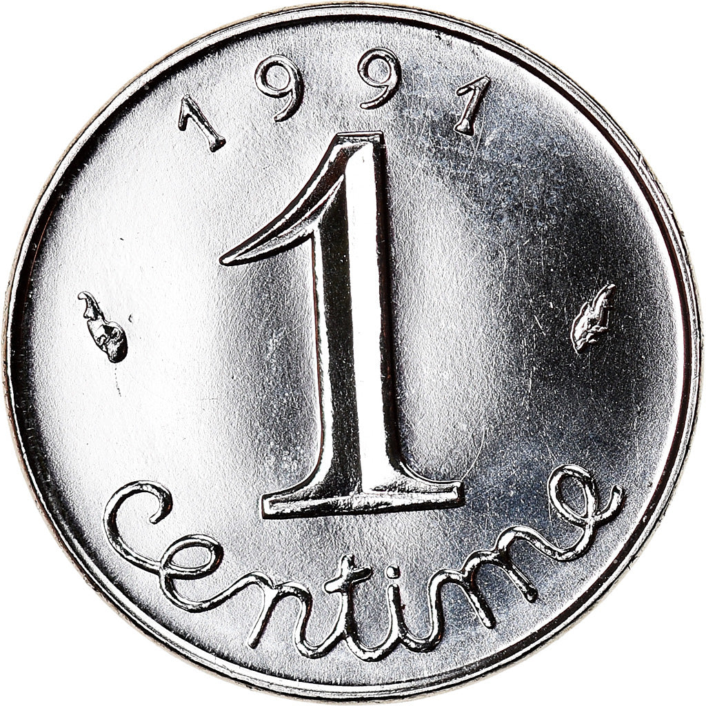 Coin, France, Épi, Centime, 1991, Paris, Frappe médaille, UNC, Stainless