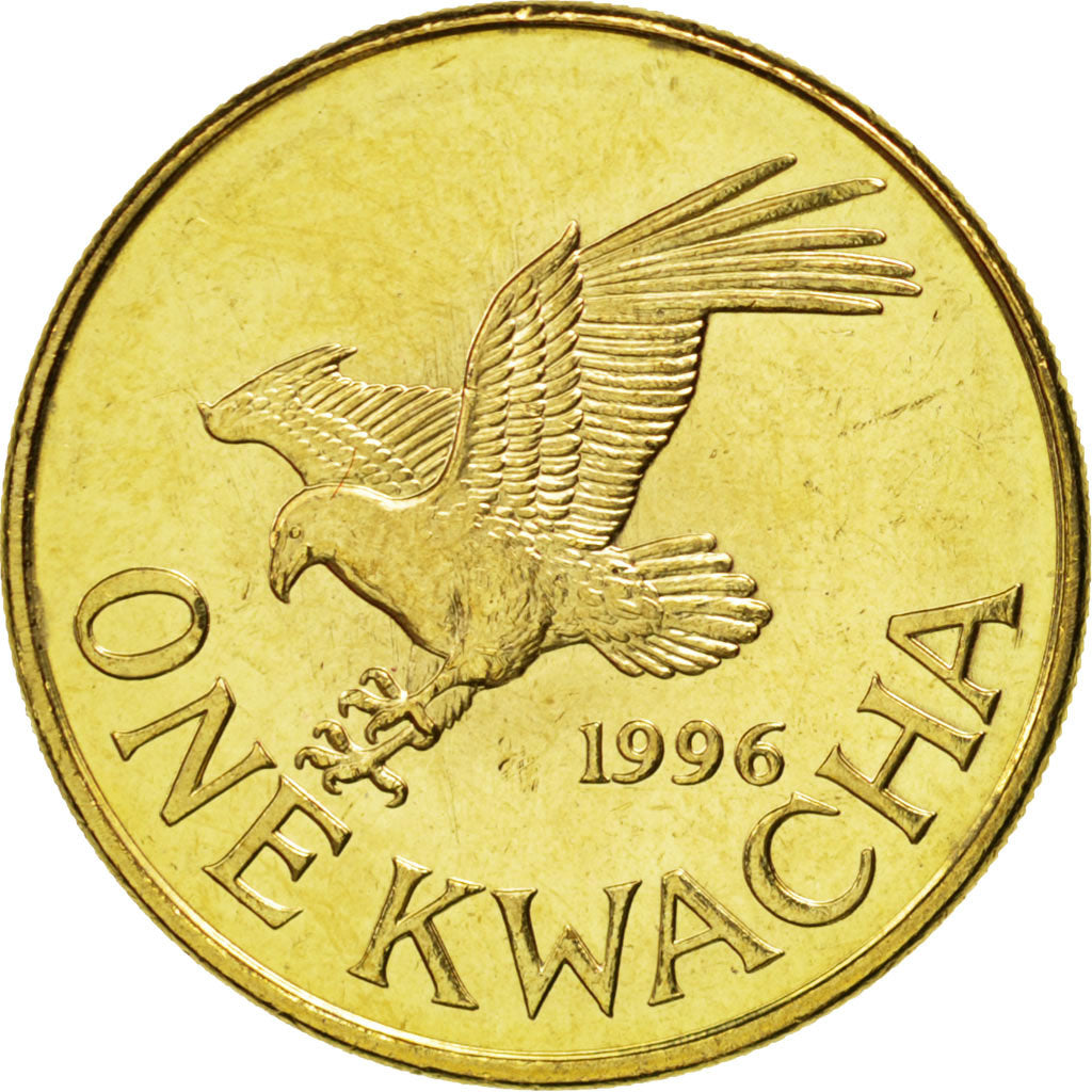 Moneta, Malawi, Kwacha, 1996, MS(63), Mosiądz platerowany stalą, KM:28