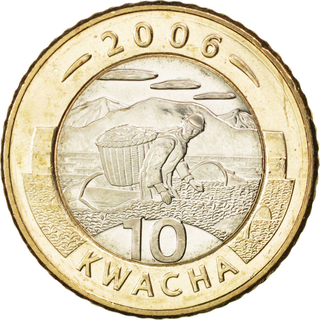 Coin, Malawi, 10 Kwacha, 2006, MS(63), Bi-Metallic, KM:58