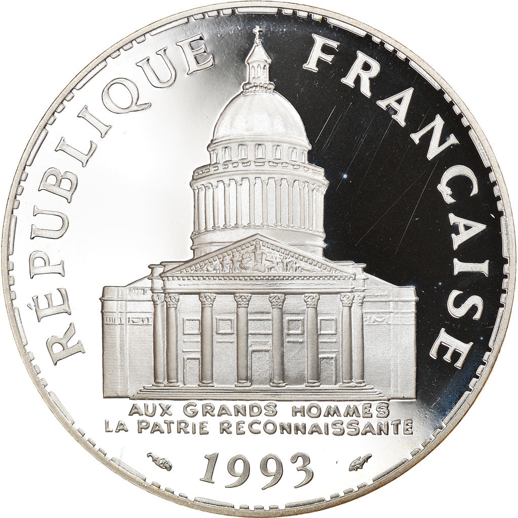 Moeda, França, Panthéon, 100 Francs, 1993, Paris, Proof, MS(65-70), Prata