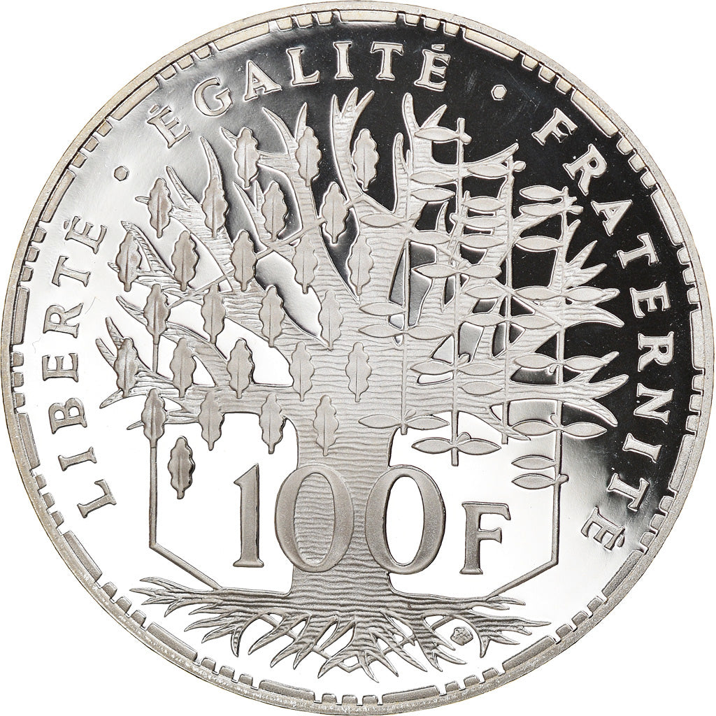Moeda, França, Panthéon, 100 Francs, 1993, Paris, Proof, MS(65-70), Prata