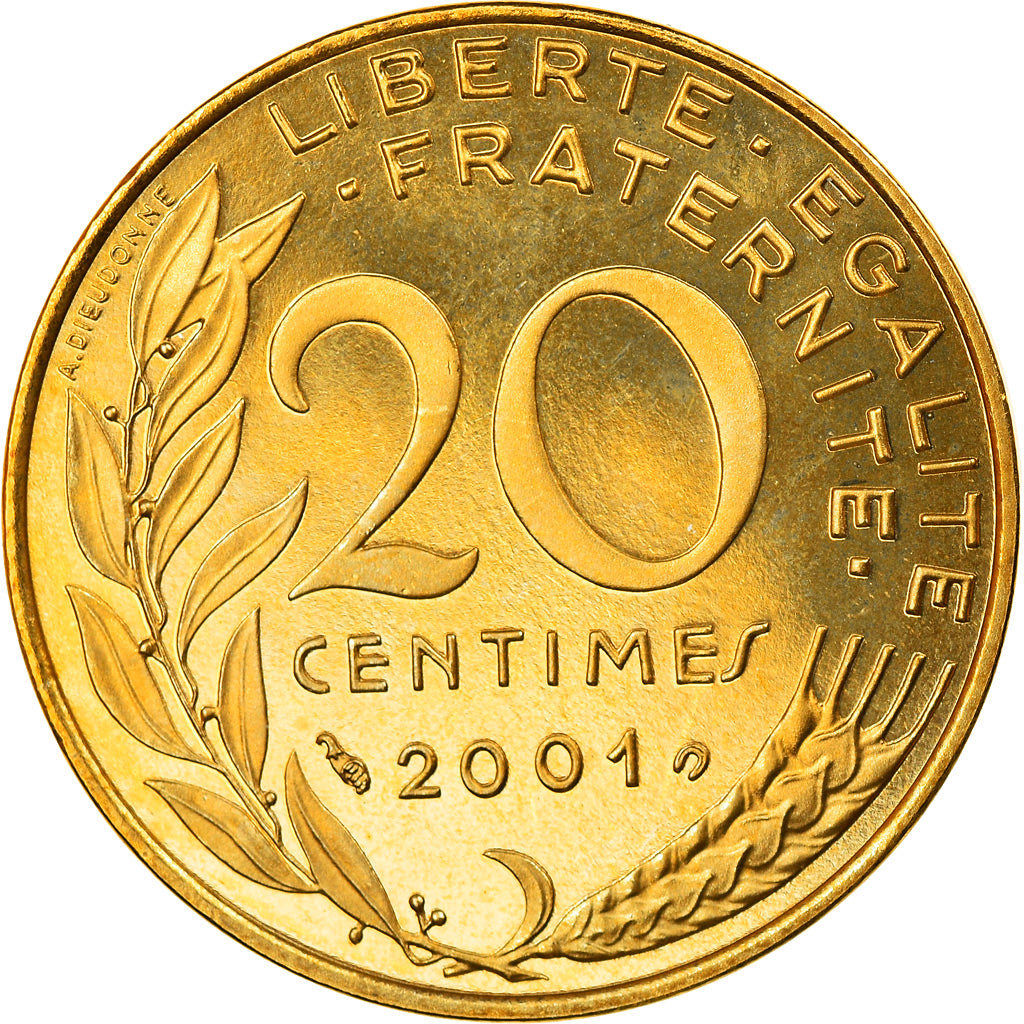 Coin, France, Marianne, 20 Centimes, 2001, Paris, Proof, MS(65-70)