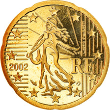 France, 20 Euro Cent, 2002, Paris, Proof, MS(65-70), Brass, Gadoury:5., KM:1286