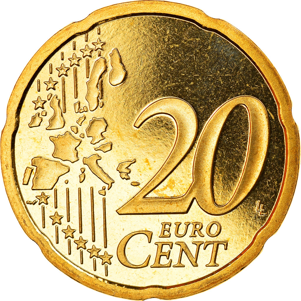 Frankrijk, 20 Euro Cent, 2001, Paris, Proof, FDC, Tin, Gadoury:5., KM:1286