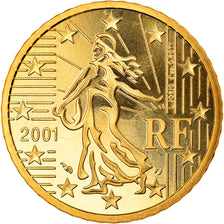 France, 50 Euro Cent, 2001, Paris, Proof, MS(65-70), Brass, Gadoury:6., KM:1287
