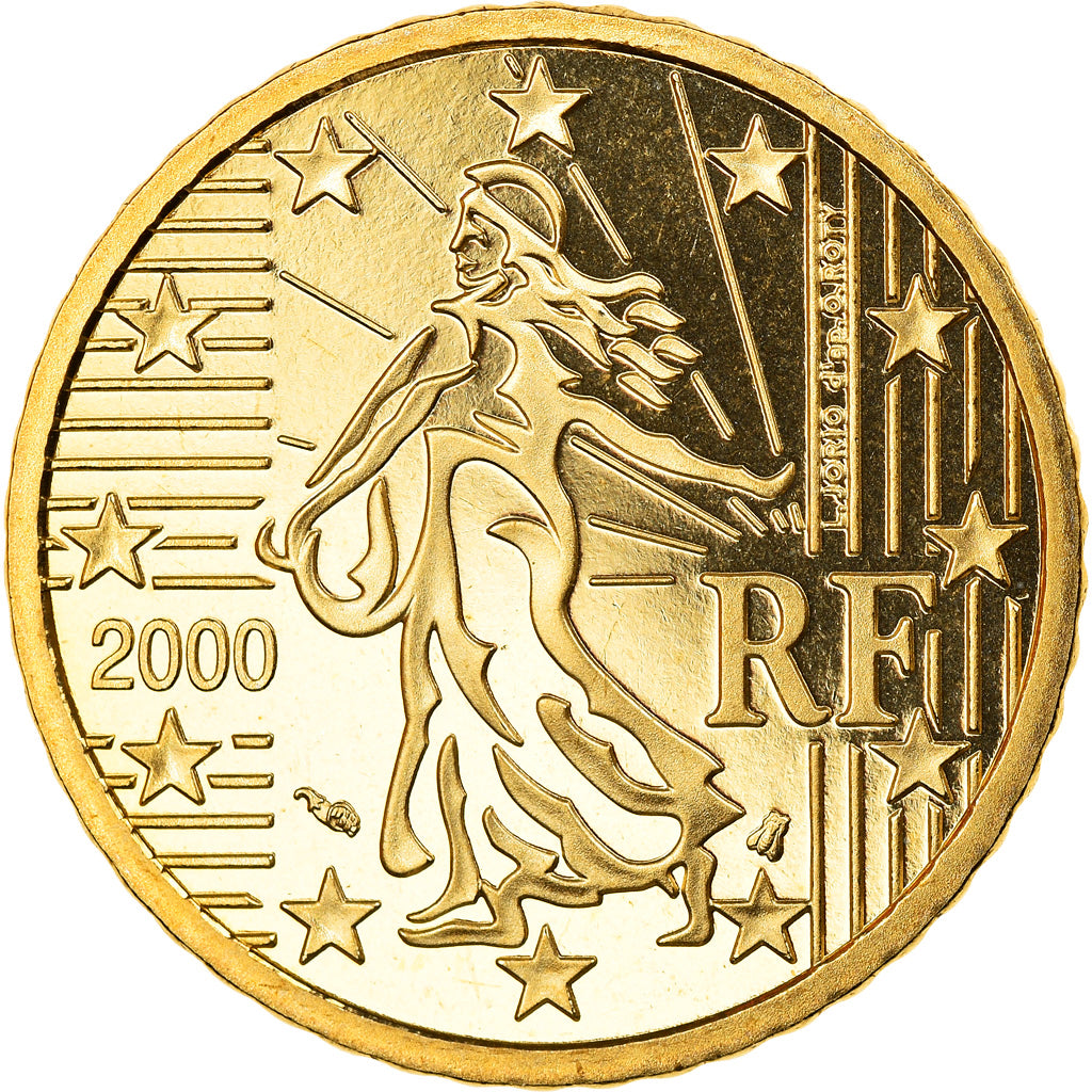 France, 50 Euro Cent, 2000, Paris, Proof, MS(65-70), Brass, Gadoury:6., KM:1287