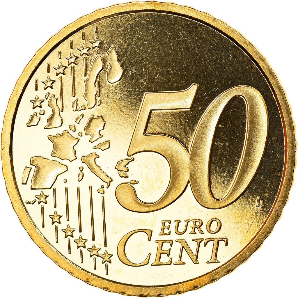 France, 50 Euro Cent, 2000, Paris, Proof, MS(65-70), Brass, Gadoury:6., KM:1287
