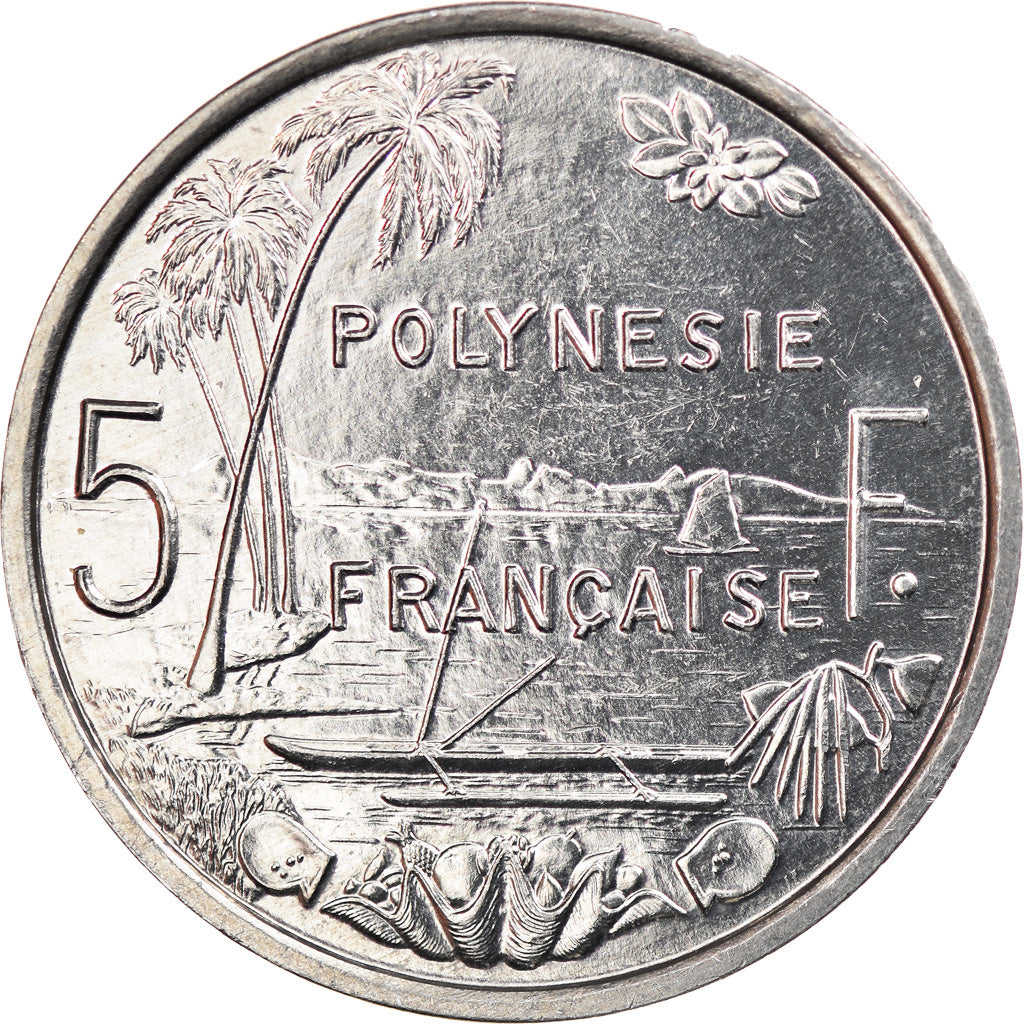 Coin, French Polynesia, 5 Francs, 1988, Paris, MS(60-62), Aluminum, KM:12