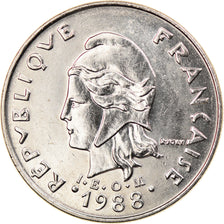 Moneta, Polinesia francese, 20 Francs, 1988, Paris, SPL, Nichel, KM:9