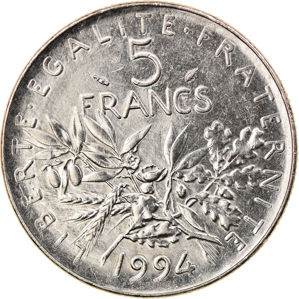 Moneta, Francia, Semeuse, 5 Francs, 1994, Paris, SPL-, Nichel placcato