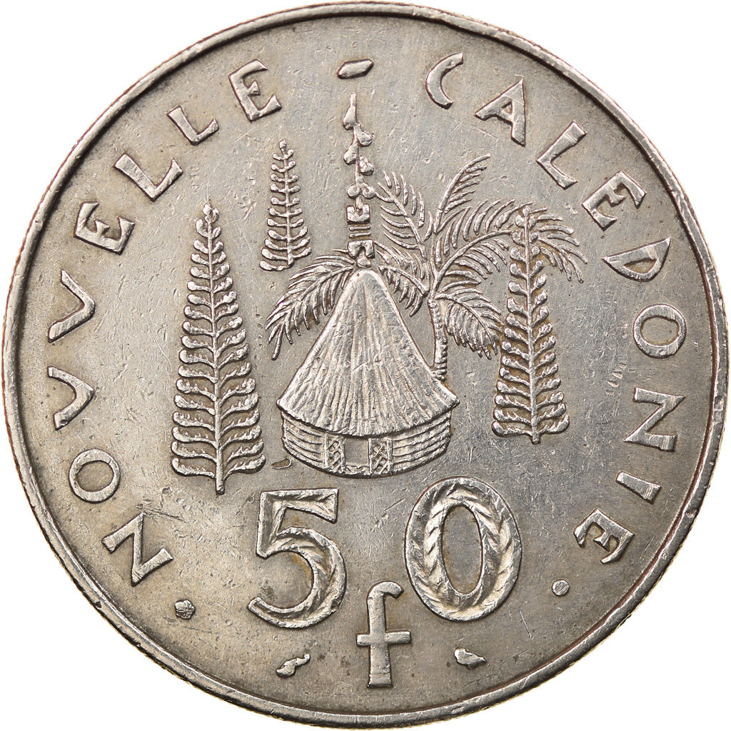Moeda, Nova Caledónia, 50 Francs, 1972, Paris, EF(40-45), Níquel, KM:13